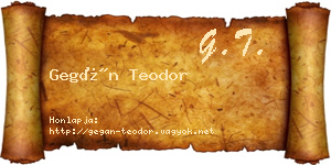Gegán Teodor névjegykártya
